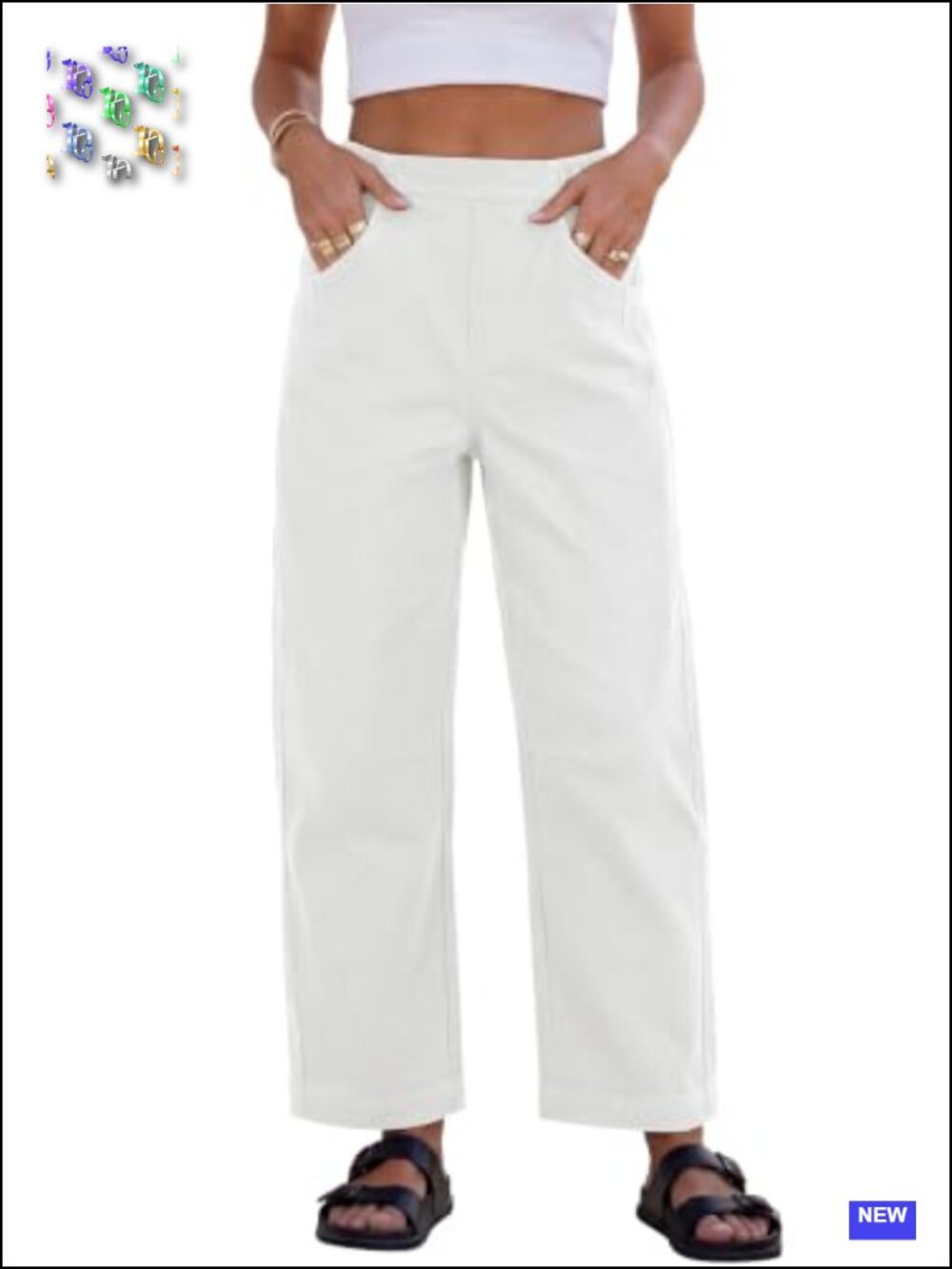 Barrel Jeans High Waist Wide Leg Denim Pants with Pockets